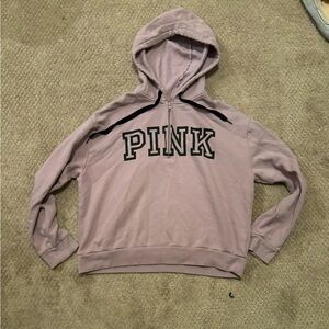 PINK cropped hoodie half-zip